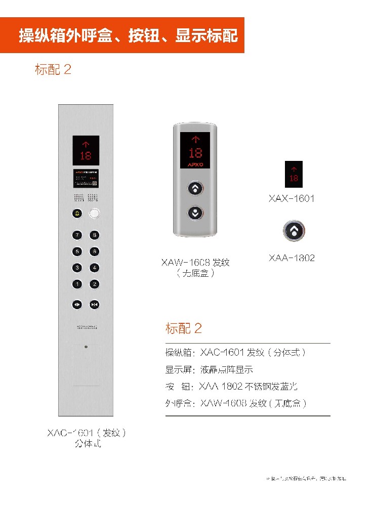 操纵箱外呼盒、按钮、显示标配2